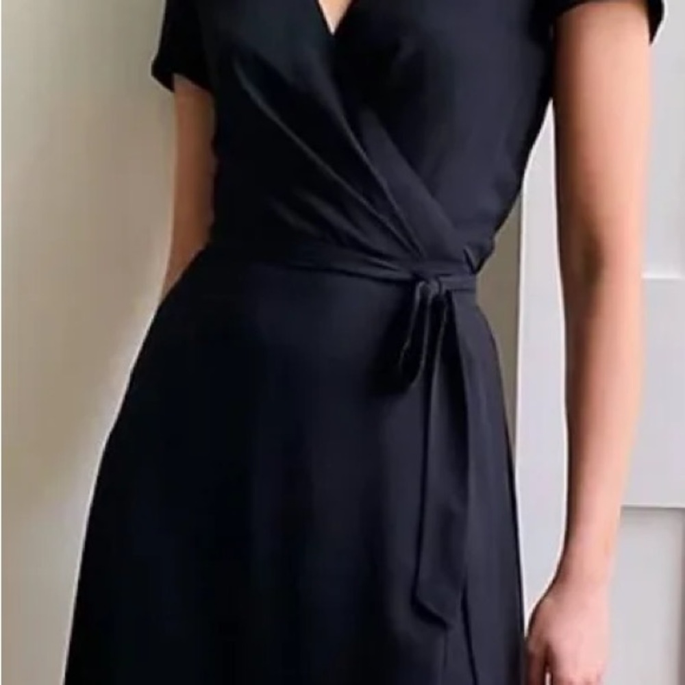 Wilfred Wallace Black Wrap Dress for Women